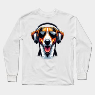 American Foxhound Smiling DJ: Vibes of Joy and Harmony Long Sleeve T-Shirt